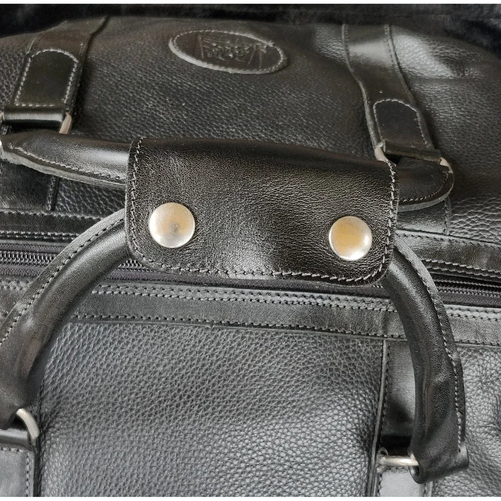 ROOTS HD CANADA LEATHER BLACK DUFFLE WEEKENDER TRAVEL BAG 20th Century Fox